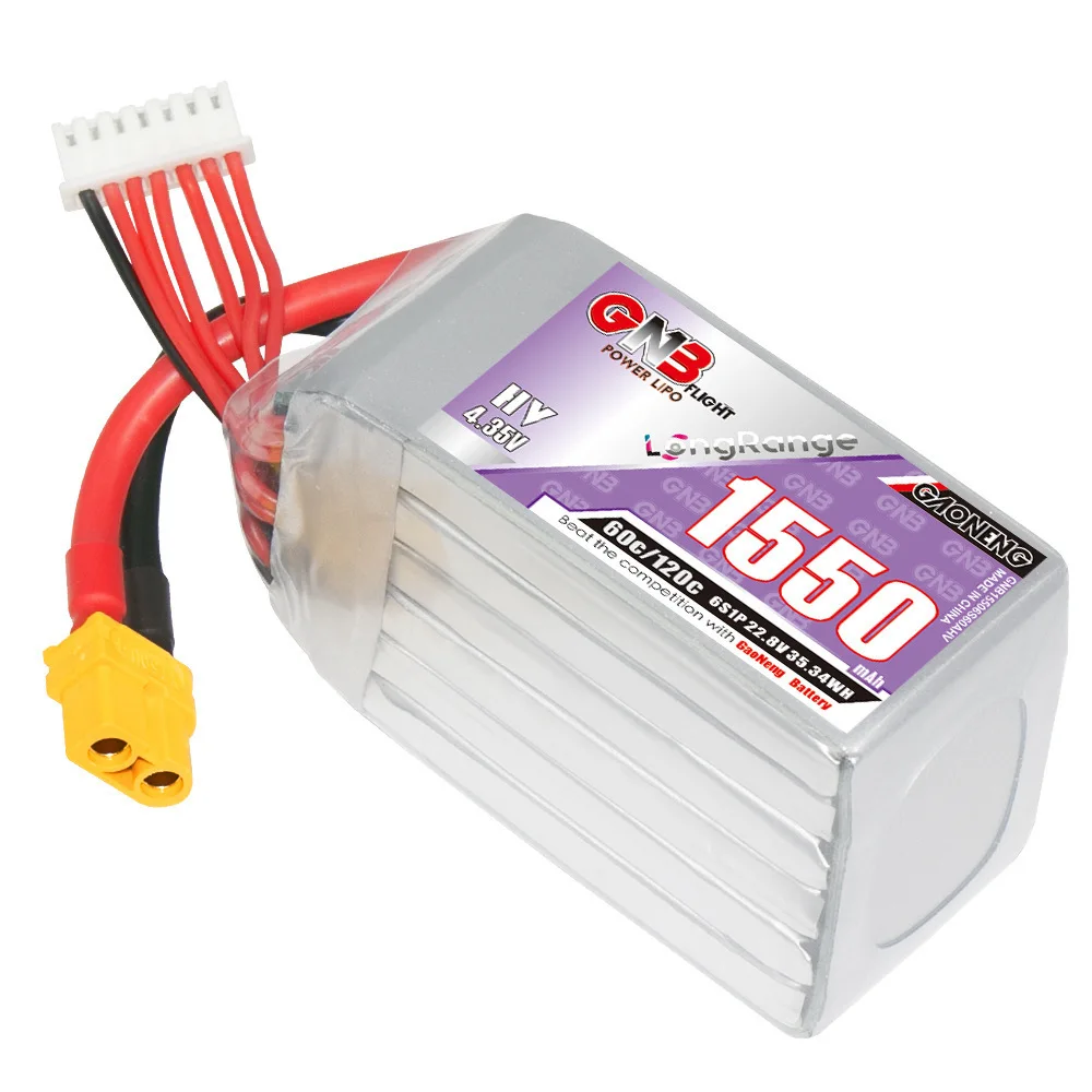 Upgraded 120c GNB 6s 1550mAh 22.8v Lipo Battery For RC Helicopter Quadcopter FPV Racing Drone Spare Parts HV 22.8v Battery