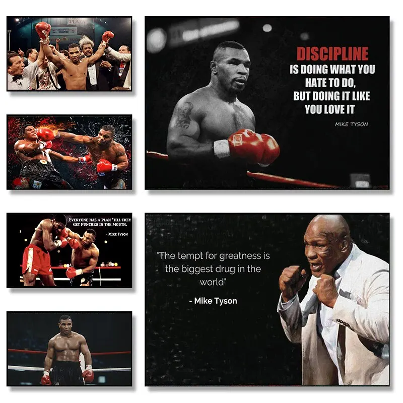 Mike Tyson Boxing Champion Motivational Quote Canvas Art Poster - Wall Decor for Home & Gift