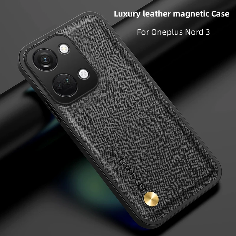 Car Magnetic Case For Oneplus Nord 3 Ace 2V Luxury Leather Non-slip Back Cover For One Plus Nord3 Shockproof Bumper OneplusNord3