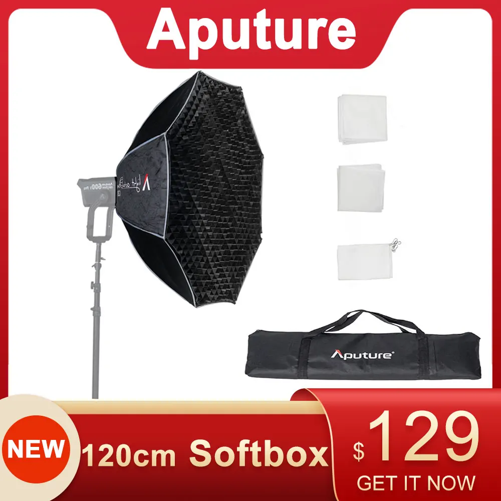 

Aputure Light OcatDome 120 Octagon Softbox Soft Light Bowens Mount Light Modifier for Aputure 300X 120D II 300D II 120D 120T