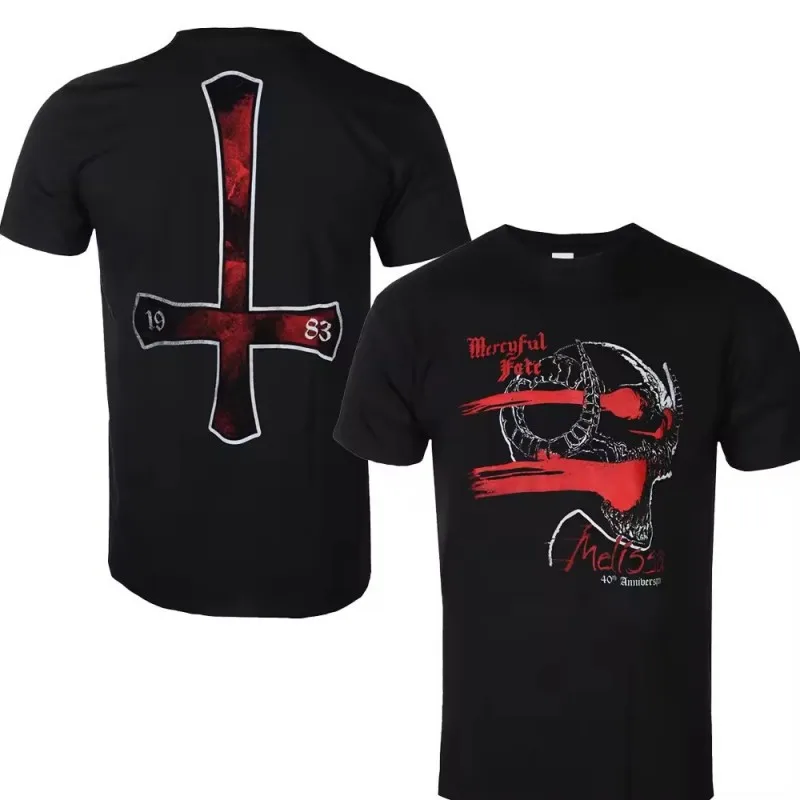 Men's 2D Printed Round-neck T-Shirt Cross-border To Europe and America. Mercyful Fate Band Printed Short-sleeved Shirt.
