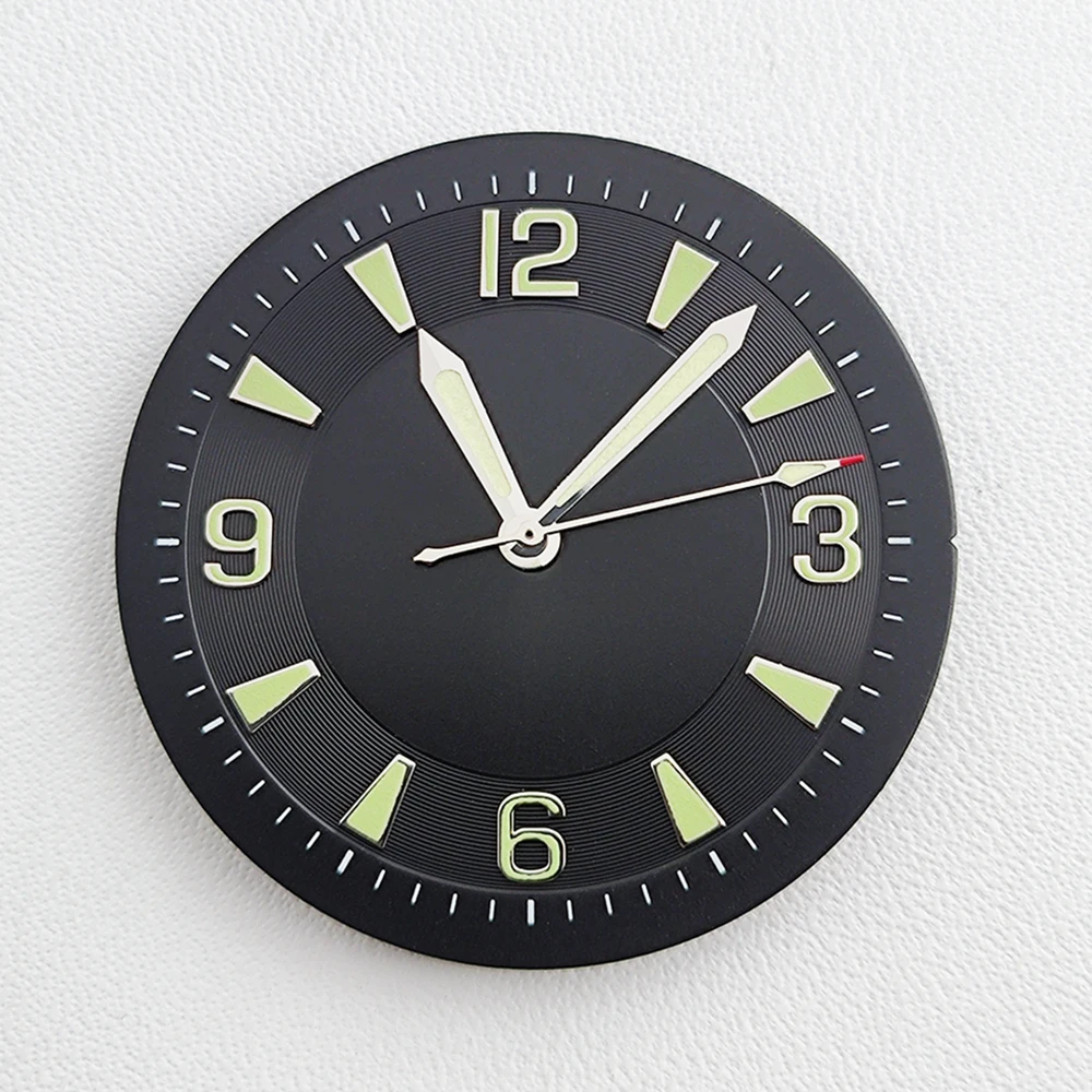 Pilot NH35 33.5mm Watch Dial Dial Add Watch Hands Green Luminous Fit NH35 Automatic Movement Watch DIY Logo Dial Mod Parts