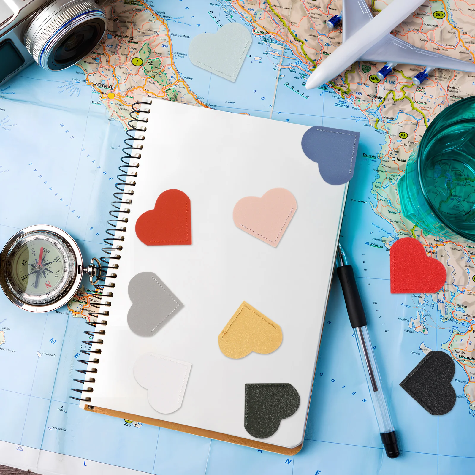 

10 pcs Bookmarks Protection Corner Heart-Shaped Page Markers For Reading Portable Compact Gift For Women Kids Students