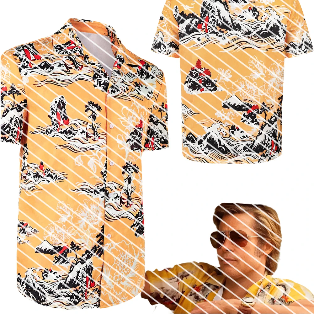 Fantasia Cliff Booth Shirts Cosplay Tops 2026 Movie The Adventures Men Disfraz Costume Male Halloween Carnival Party Clothes