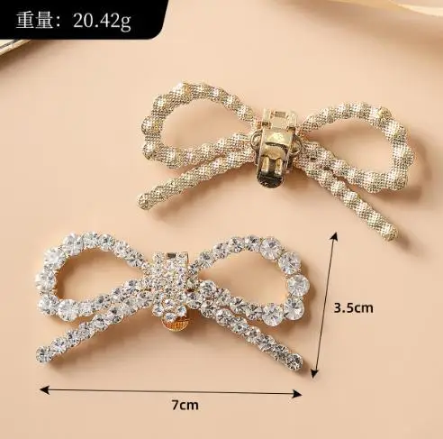 

1Pair Removable Rhinestone Bowknot Shoe Clips Bridal Wedding Decorative Buckles DIY High Heel Accessories Shoe Bows Clip on