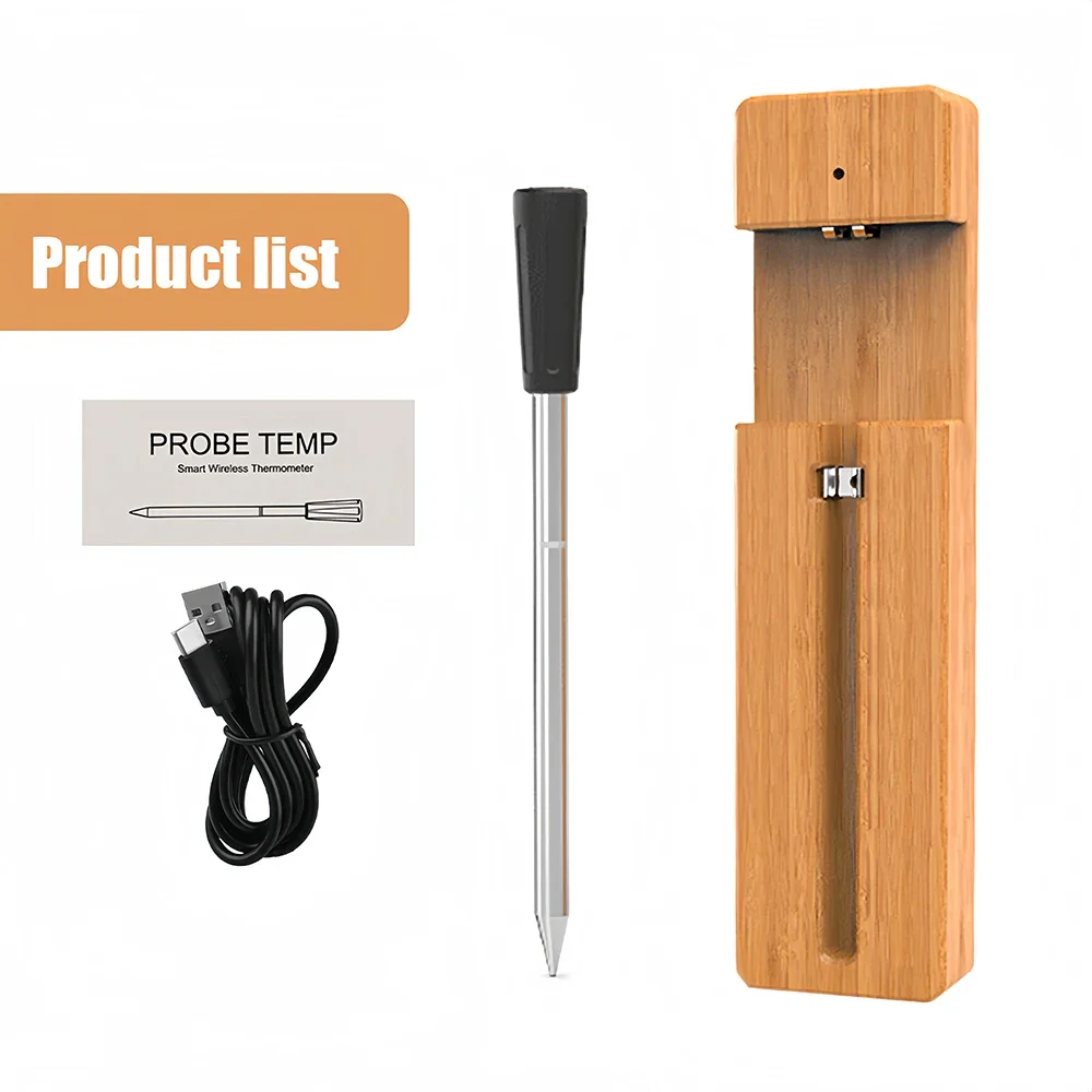 Meat Thermometer with Bluetooth 165ft Wireless Thermometer Smart Food Thermometer with USB Charging Cable for Oven Gril