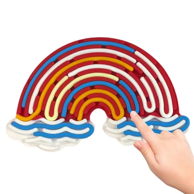 

Interactive Sensory Development Board Sensory Board Activity Board Interactive Toys Puzzle Board Rainbow Stress Relief Toy