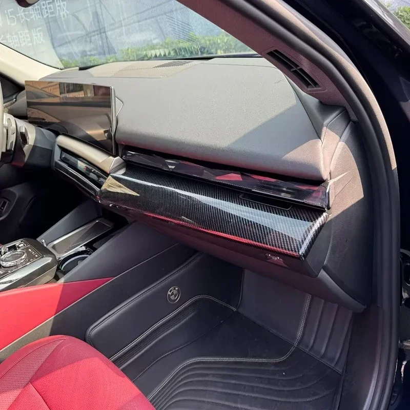 

LHD для BMW 5 серии G60 2024 2025 ABS углеродное волокно центральная консоль передняя приборная панель Co-pilot приборная панель полоса внутренняя декоративная