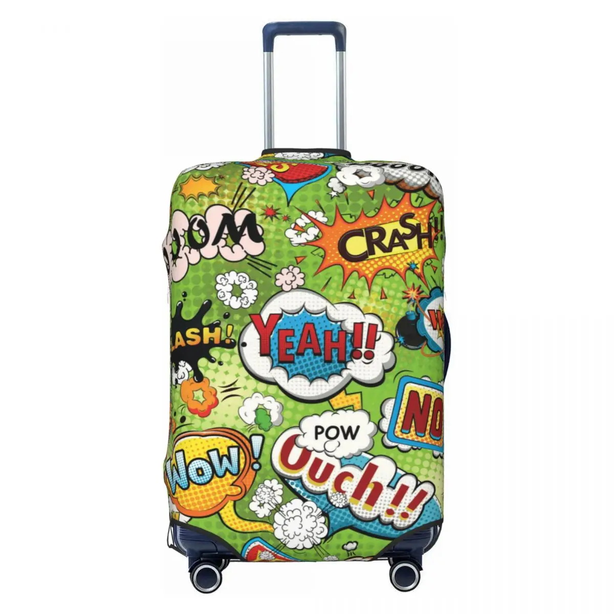 

Custom Funny Comics Speech Bubbles Luggage Cover Protector Funny Travel Suitcase Protective Cover for 18-32 Inch