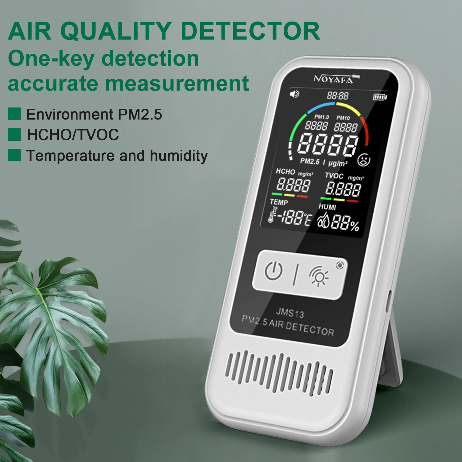 NOYAFA JMS13 5 IN 1 Air Quality Monitor PM2.5 HCHO TVOC Humidity And Temperature Meters Gas Detector Smart Home