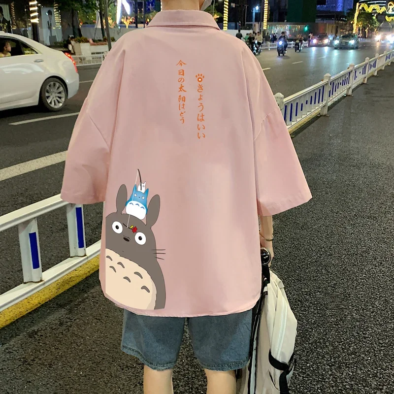 Men's Oversized Shirts White Mens Fashion Blouse Anime Funny 5xl Oversize Half Sleeves Shirt for Men Print New Clothing Casual