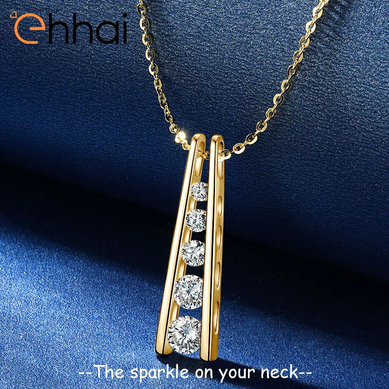 

Ожерелье-чокер Ehhai с подвеской из муассанита в форме трапеции, цепочка из стерлингового серебра S925, ювелирное украшение для женщин, подарок на свадьбу
