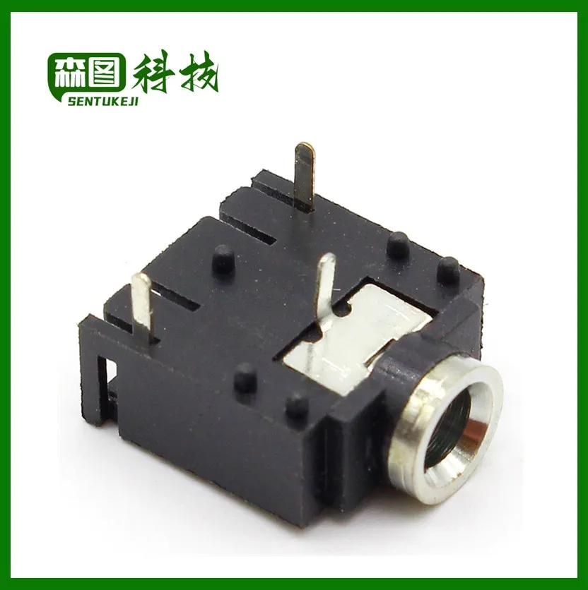 Conector de Audio de 3 pines, 10 piezas, 3,5mm, montaje en Panel PCB para auriculares con PJ-324M de tuerca