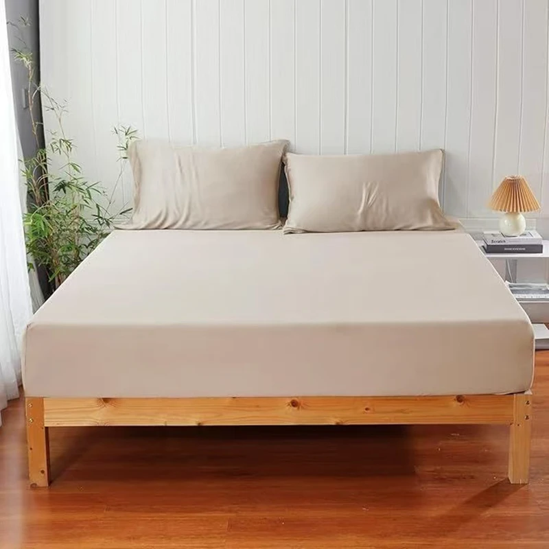 3pcs 100% Bamboo Fiber Fitted Sheet Set Twin Queen King Size Bedsheet Cooling Antibacterial Pillowcase Single Double Bed-linens