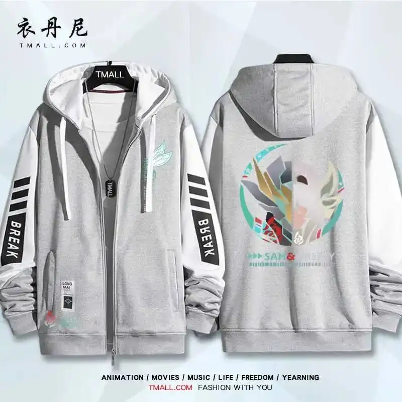 

2025 NEW Spring Autumn Couple Coat Game Honkai: Star Rail Firefly Print Jacket Zipper Hoodie Women Men Fashion Student Hooded