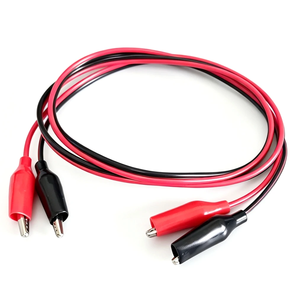 1PCS 1M Red Black Double Ended Alligator Clip Test Leads Insulated Crocodile Jumper Wire for Multimeter DIY Electrical Testing