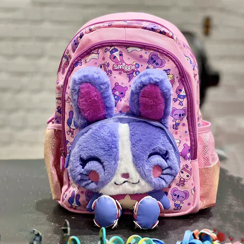 Genuine Australian Smiggle Backpack With Purple Rabbit Shaped Children\'S Stationery, Student Pencil Case, Backpack, Student Gif