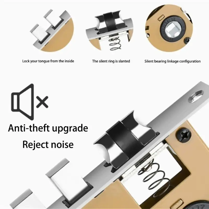 M7DA Stainless Steel Interior Door Lock Replacement Security Door Lever Handle Lock