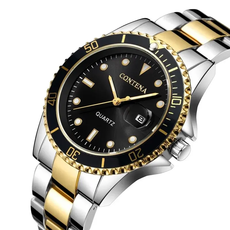 ساعات رجالية أعلى علامة تجارية فاخرة للرجال ساعة عمل بسيطة جو رجل صلب مقاوم للصدأ ساعة تاريخ مقاومة للماء