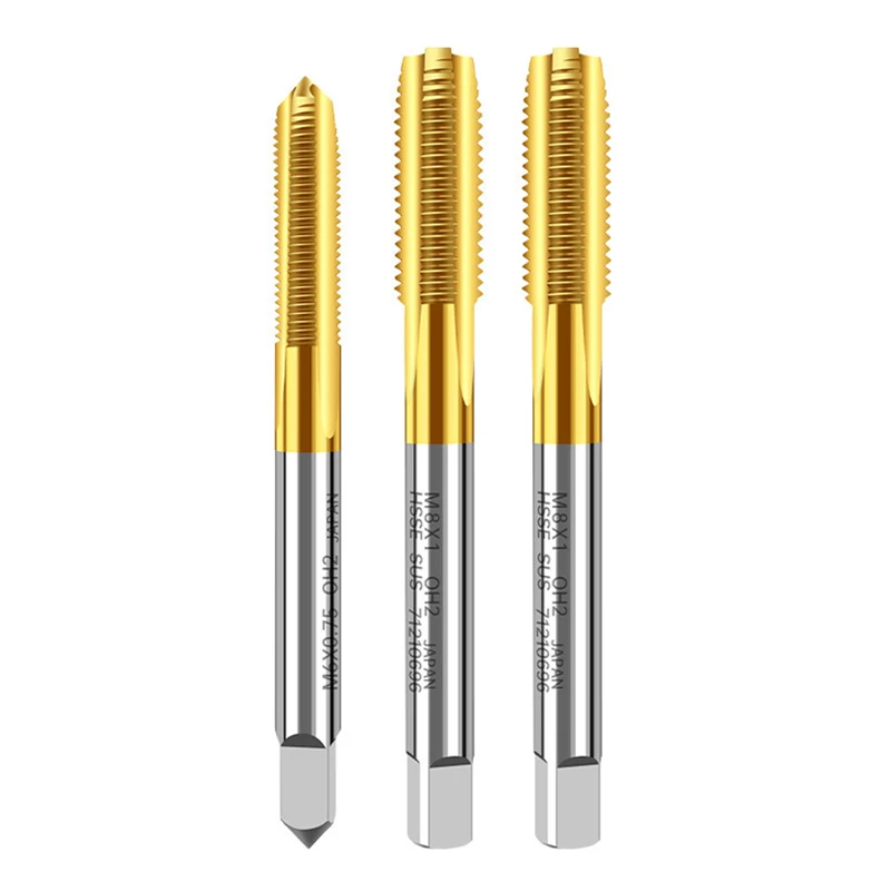 HSS-Kobalt-Titan-beschichtete Gewindebohrer, spiralförmig, gerade, spitz, für Edelstahl M2 M3 M4 M5 M6 M8 M10 M12 – Detail 7