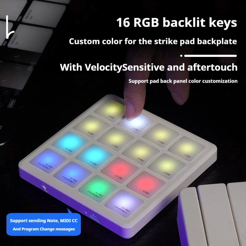 M-VAVE SMC-PAD POCKET Wireless Bluetooth MIDI Drum Pad Controller 16 Strike Pads Velocity Sensitive Pads for Music Production view 3