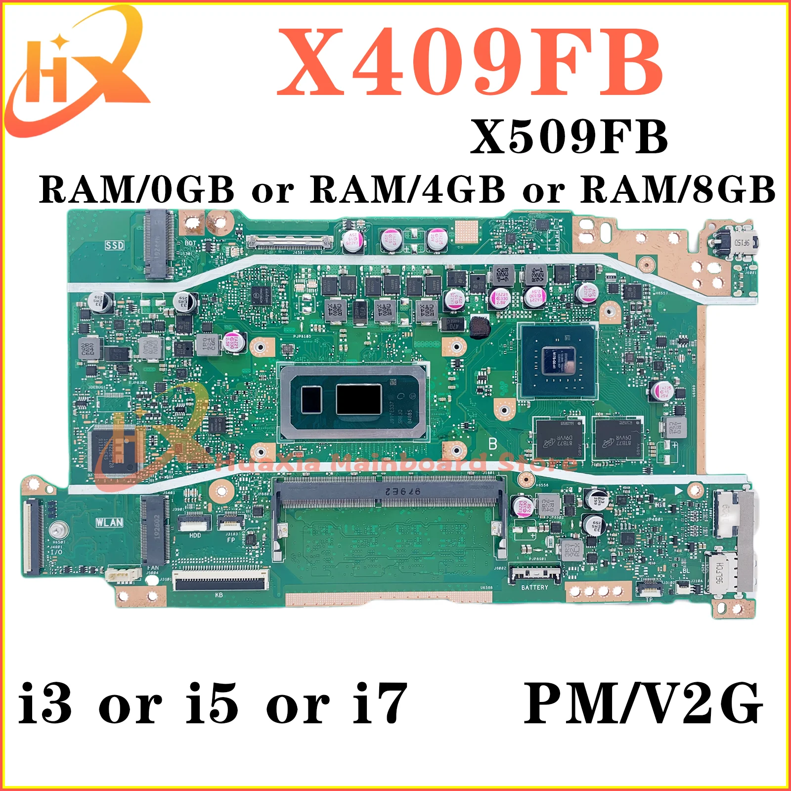 Asus、x409f、f409f、f509f、a509f、x409fb、x509fb、x409fj、x409fl、x509fl、fl8700f、y4200y、px574f用ラップトップマザーボード