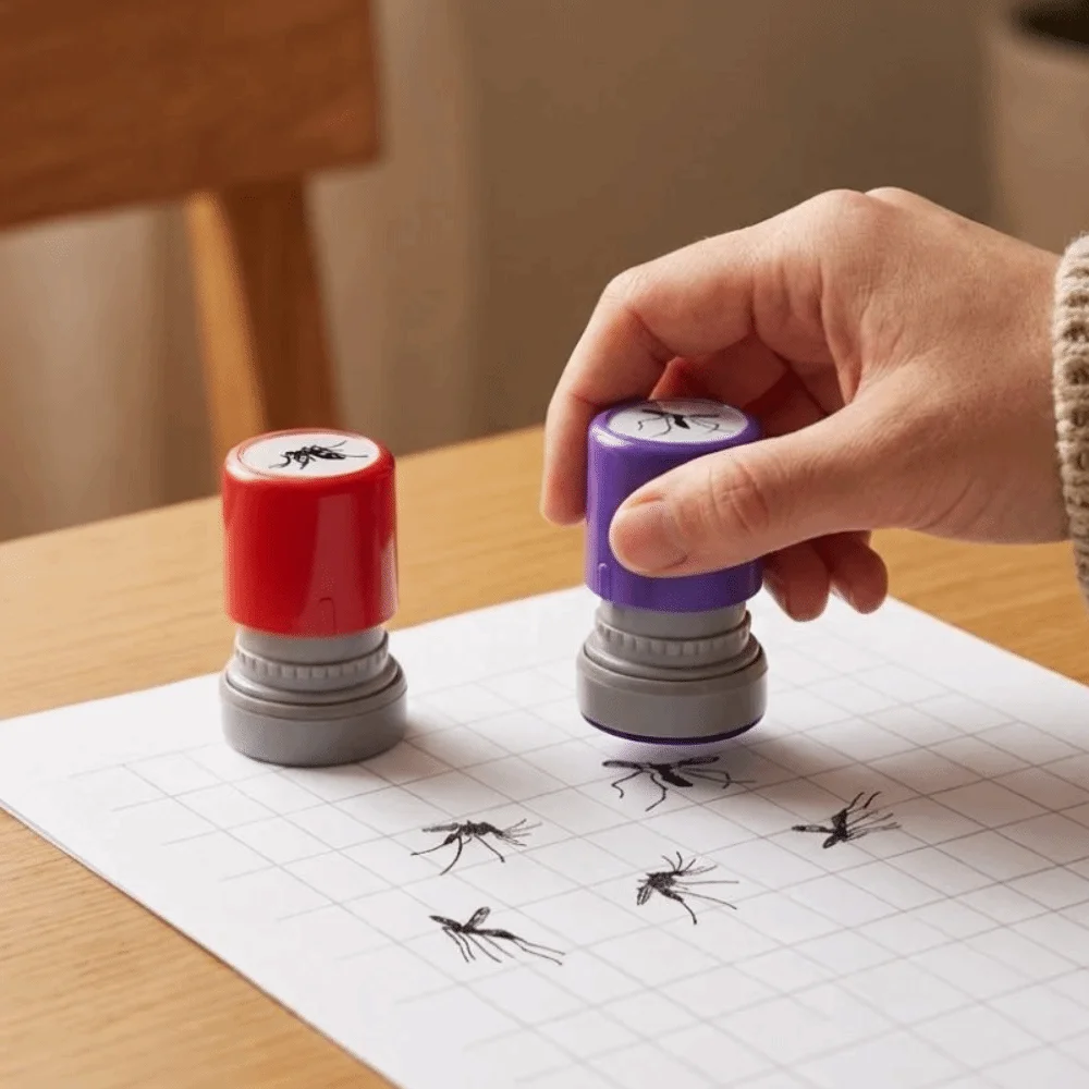 Assorted Stamps Mosquito Stamps Cartoon Bug Cool Seal Self-ink Stamps Novelty DIY Handcraft Animal Insect Stamp Party Favors