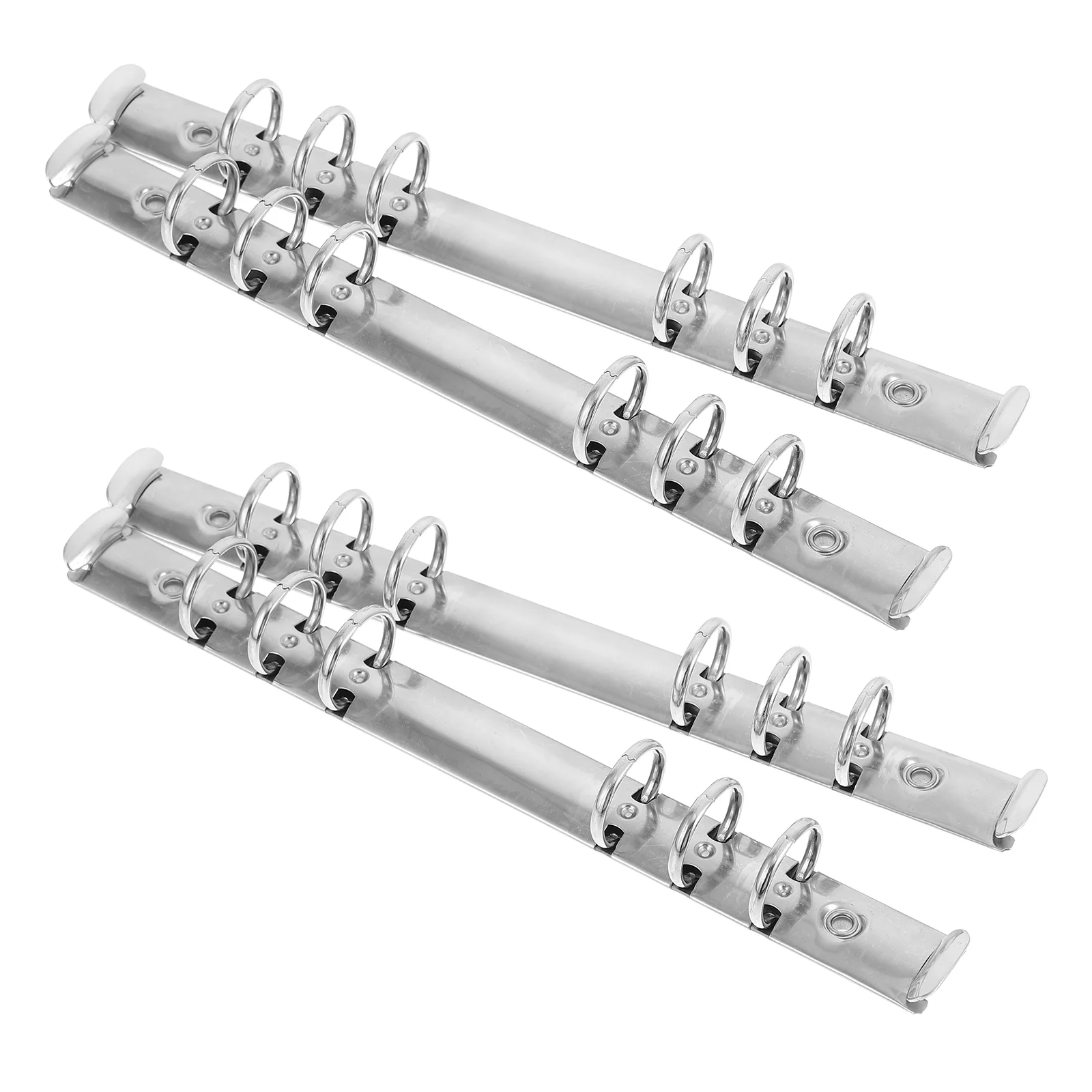 4 Pcs Binder Practical Clips Creative Segmented Book Ring Smooth Surface Useful Simple Stainless Steel Stationery Supplies
