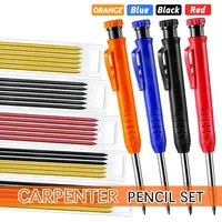 Carpenter DIY Pencil Set Carpentry Work Tool Mechanical Pencil with  Refill for Carpenter Lineman Arch Building Marker
