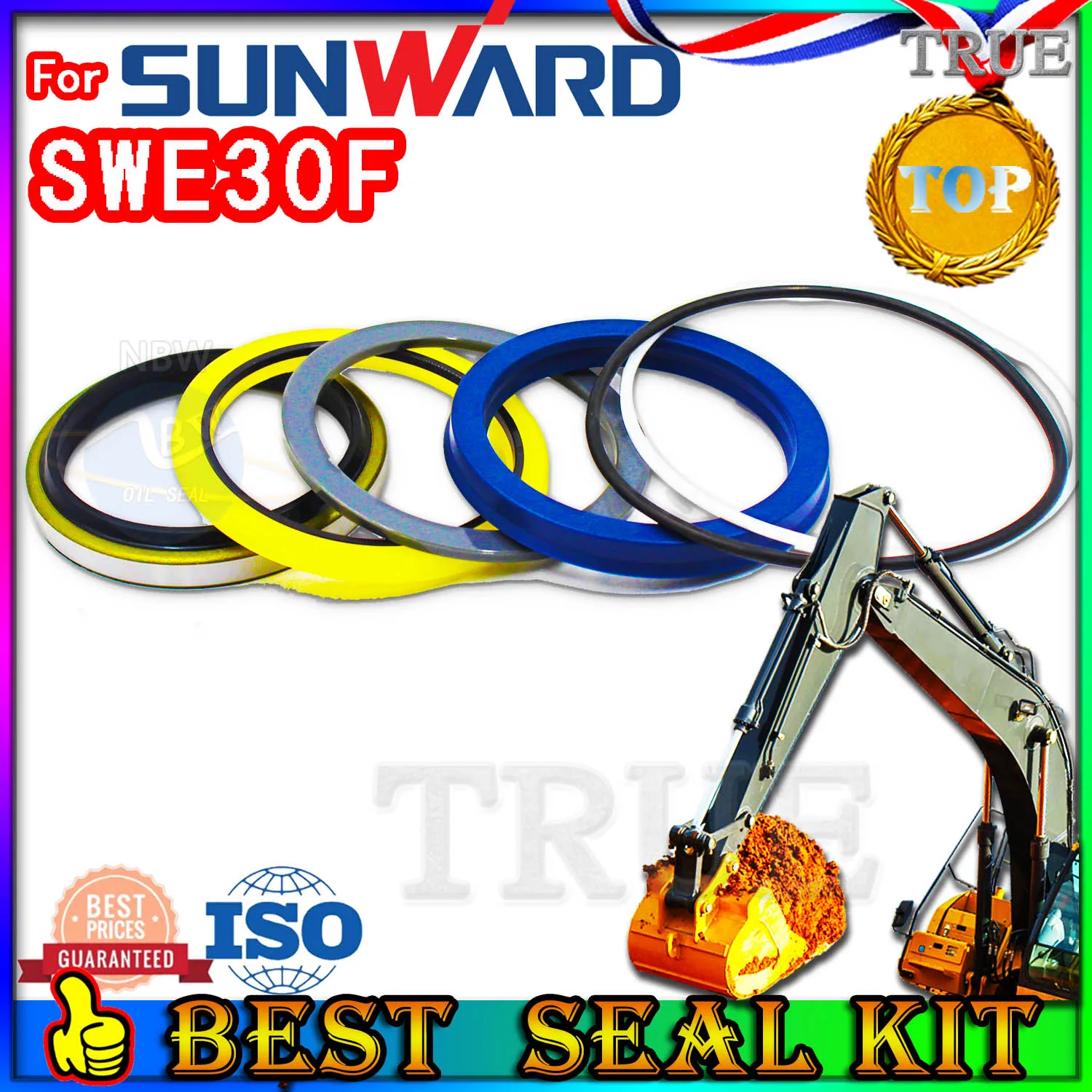 Kit de reparación de sello de aceite para Sunward SWE30F, brazo de pluma, cubo, excavadora, buje de cilindro hidráulico, FKM, fabricantes de proveedores altos