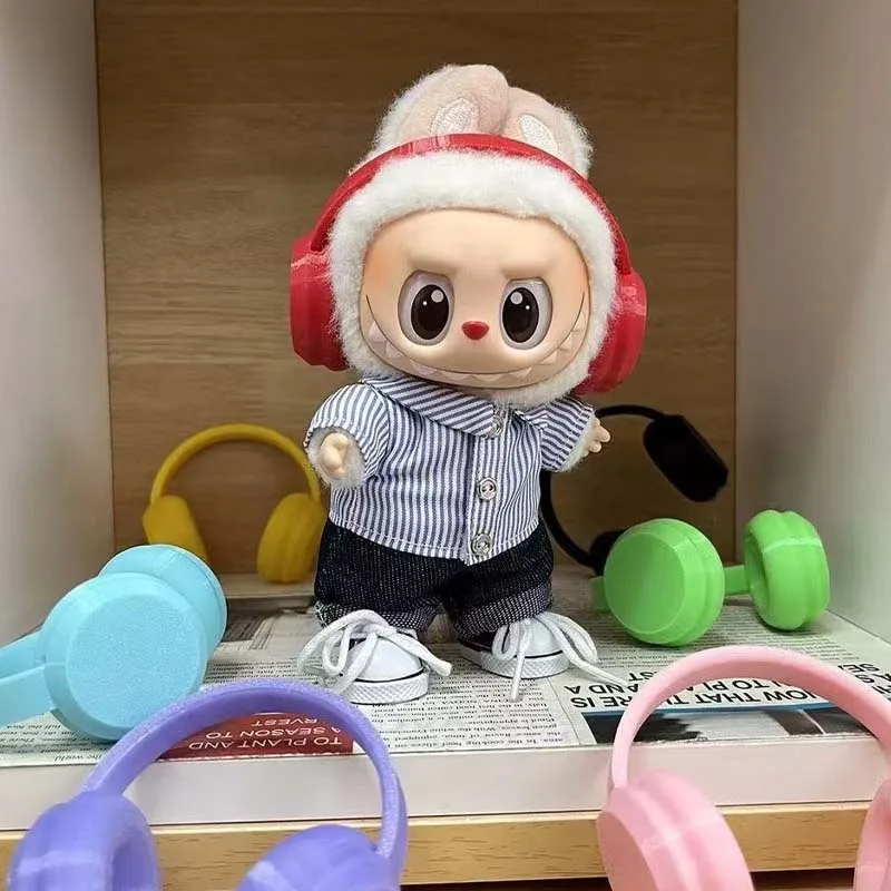 (인형 없음) Labubu V1 V2 V3 및 면 인형 매칭 액세서리 Labubu 트렌디 액세서리 DIY 장난감 용 헤드폰