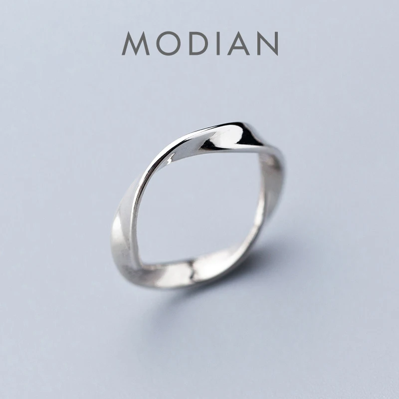 

Минималистичные кольца Modian для женщин, модные кольца из стерлингового серебра 925 пробы, простое геометрическое кольцо, ювелирные изделия, 2020, новый дизайн