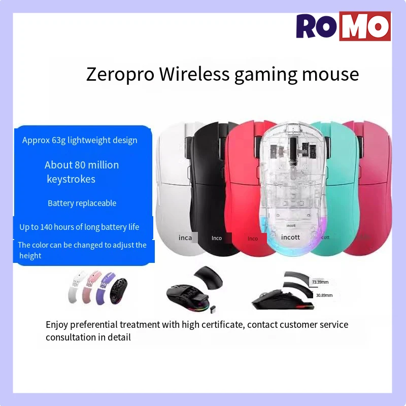 Ironcat Zero Pro Mouse Two-mode 2.4g Wireless Rgb Light 32000 Dpi Charging 1000hz Low Latency 650ips Lightweight Gaming Mouse