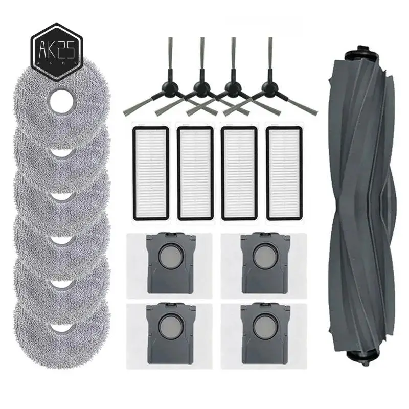 

Запасные части для робота-пылесоса Dreame Bot L30 Ultra AK25: резиновые/боковые щетки, HEPA-фильтр, тряпка для влажной уборки, мешок для сбора пыли