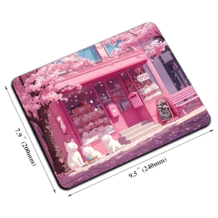 Cute Small Mouse Pad, Computer Mouse Pads for Desk, Non-Slip Rubber Base Portable Mousepad for Laptop, 9.5