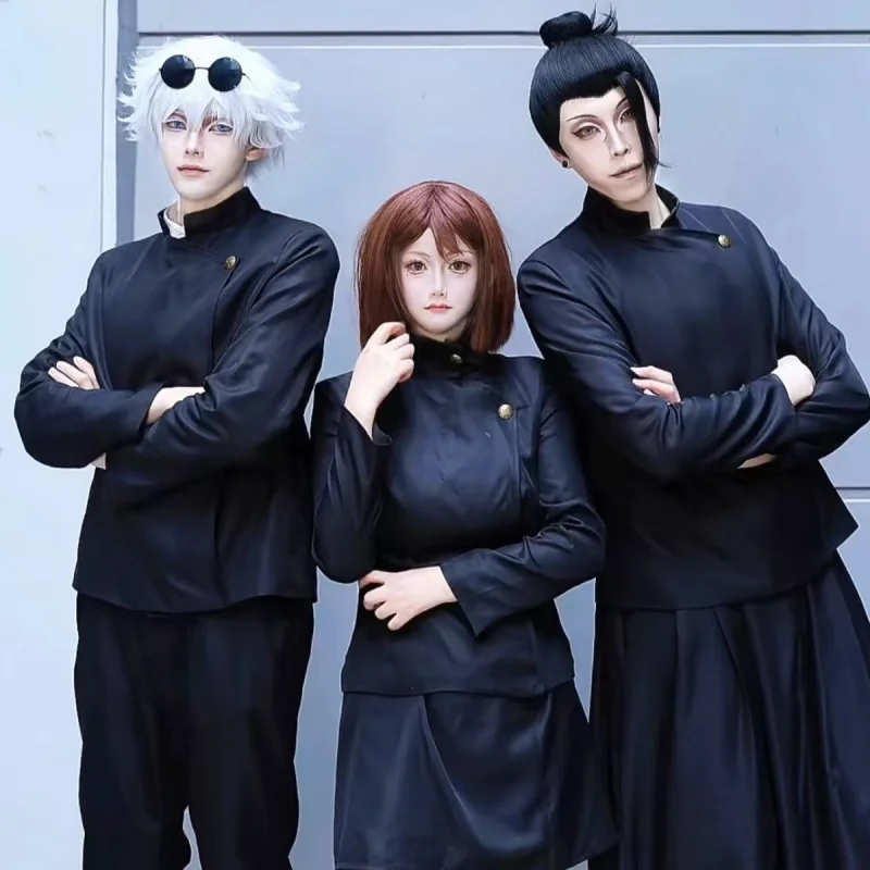 

Anime Jujutsu Nobara Kugisaki Fushiguro Megumi Inumaki Toge Satoru Gojo GetoSuguru Cosplay Costume Wigs Glasses Suit Clothing