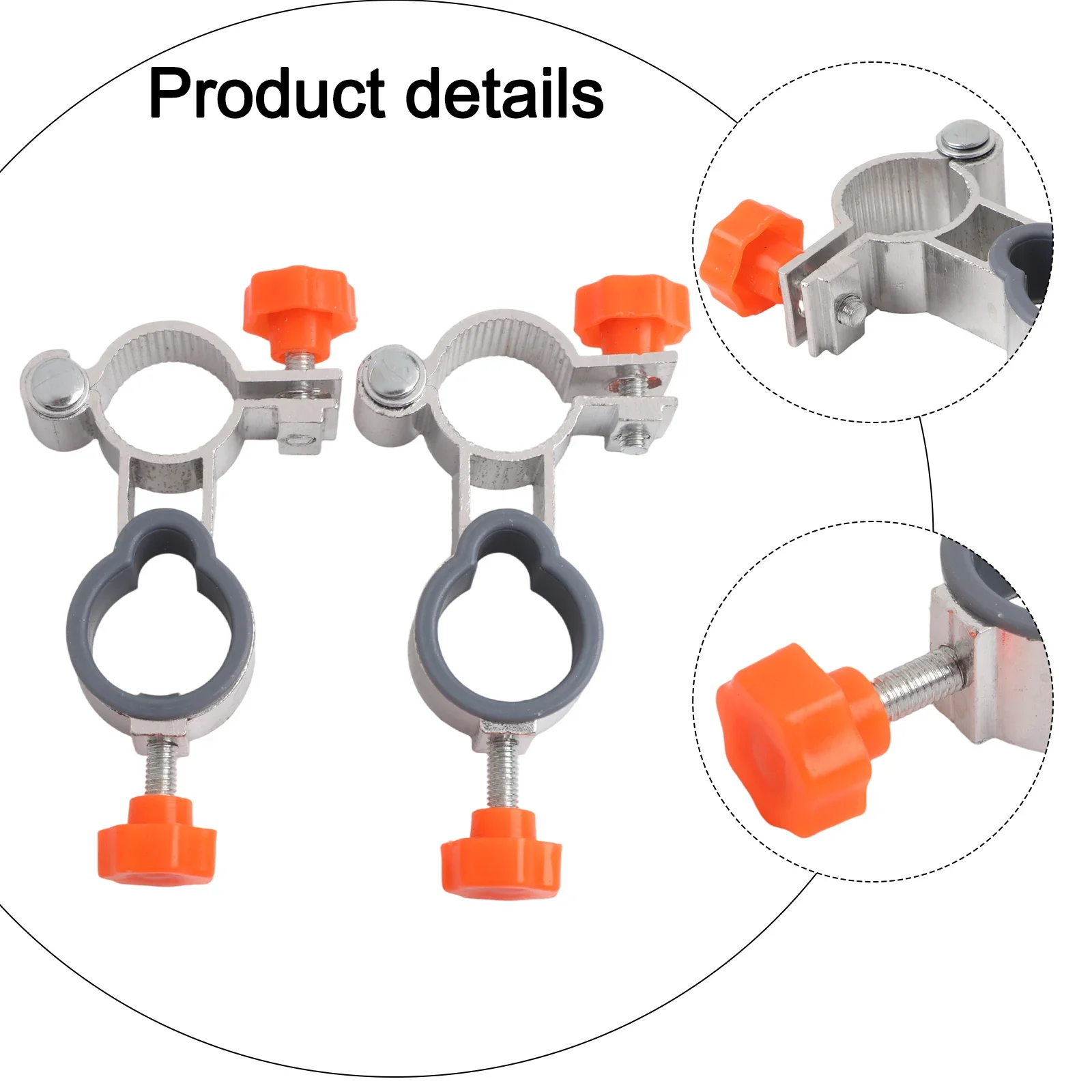 Aluminum Clip On Mount For Umbrella 2 Pcs For Garden Chair Parasol Support On Outdoor Patio Balcony Deck Applications