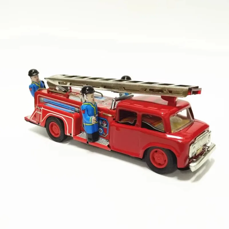 [Engraçado] coleção adulta retrô, brinquedo de metal, caminhão de combate a incêndio, carro, bombeiros, brinquedo mecânico, modelo, presente para crianças