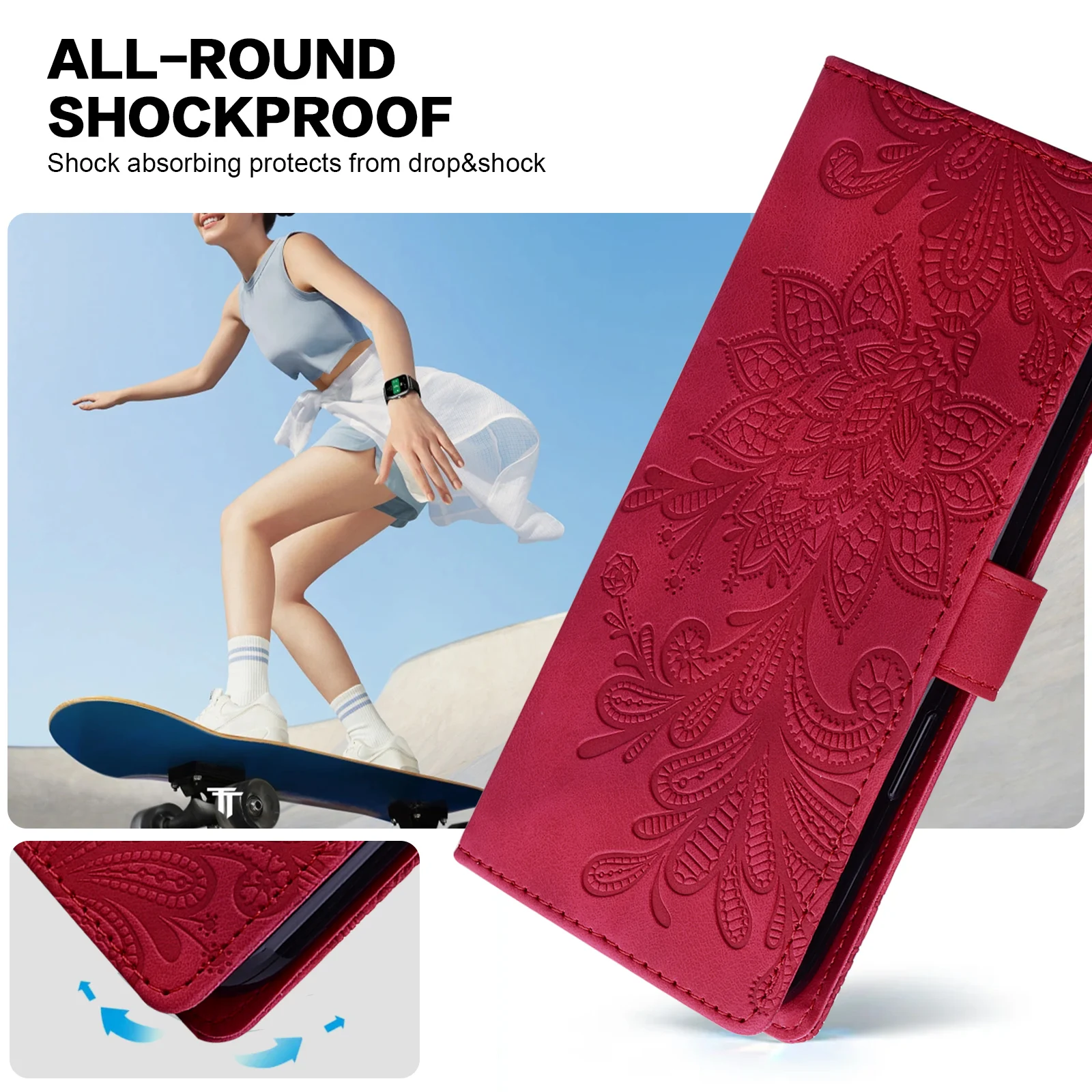 حافظة جلدية مغناطيسية مزخرفة لهاتف آيفون 17 16 16e 15 14 13 12 11 X Xr Xs 8 7 6 SE 2022/20 Mini Air Pro Max Plus #3