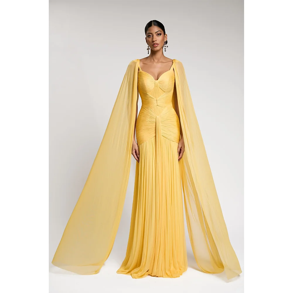 

Simple Evening Dresses Sweetheart Long Sleeves Mermaid Pleat Evening Gowns Floor Length Prom Dresses Dress Customized 2025