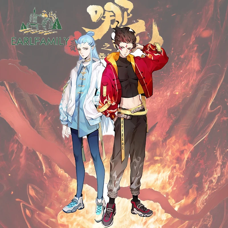 

EARLFAMILY крутой креативный Nezha с Aobing автомобильные наклейки устойчивые к царапинам наклейки на бампер лобового стекла отличный устойчивый к царапинам автомобильный гаджет