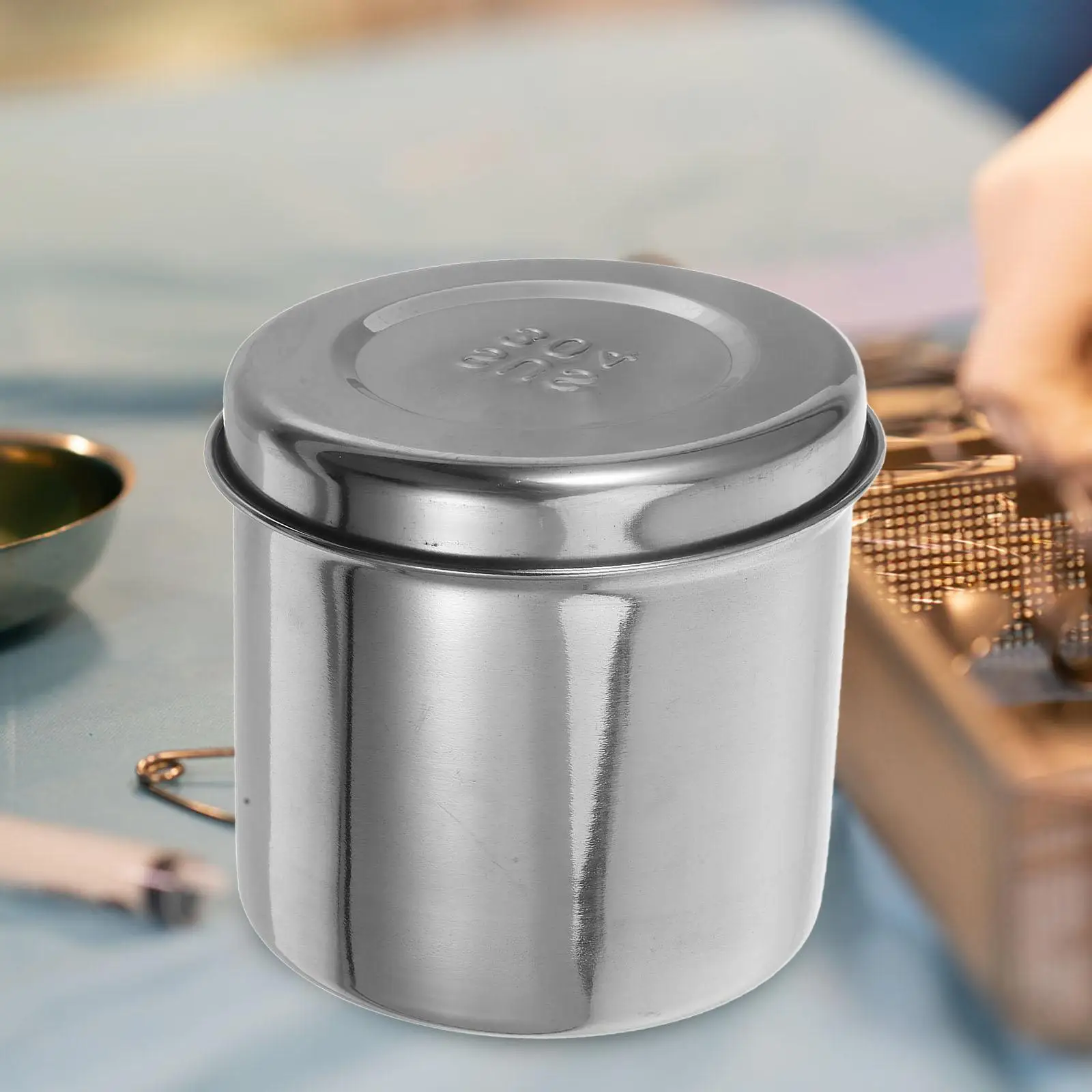 Нержавеющая сталь, нержавеющая сталь, ватные шарики, контейнер для хранения, серебряная металлическая банка, держатель для мазей, марлевый лабораторный флакон