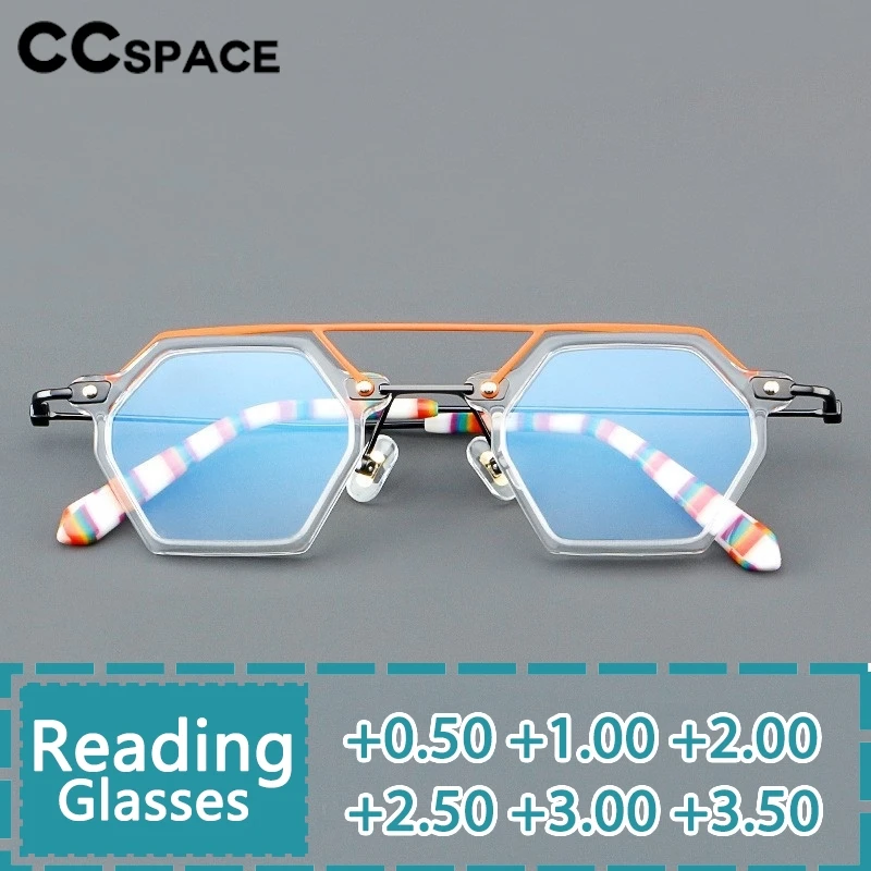 New In Polygon Acetate Reading Glasses Popular Business Optical Presbyopia Eyeglasses +50+100+150+200+250+300+350 300812