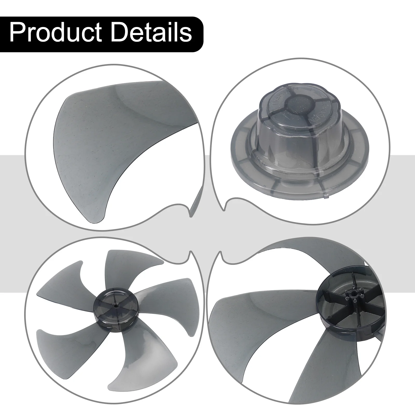 

Replacement 14 Inch Plastic Fan Blade Five Leaves with Nut Cover for Pedestal Fans Low Noise and Temperature Resistant