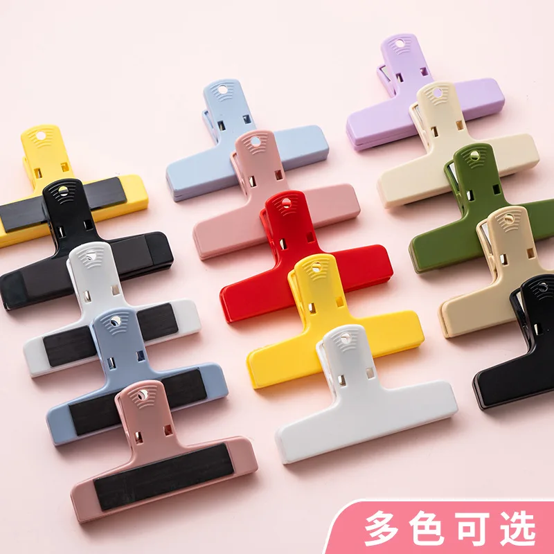 2Pcs Colorful Magnetic Long Tail Clip Paper Ticket Document Clip Cute Bill Folder for Office School Stationery Storage Clip