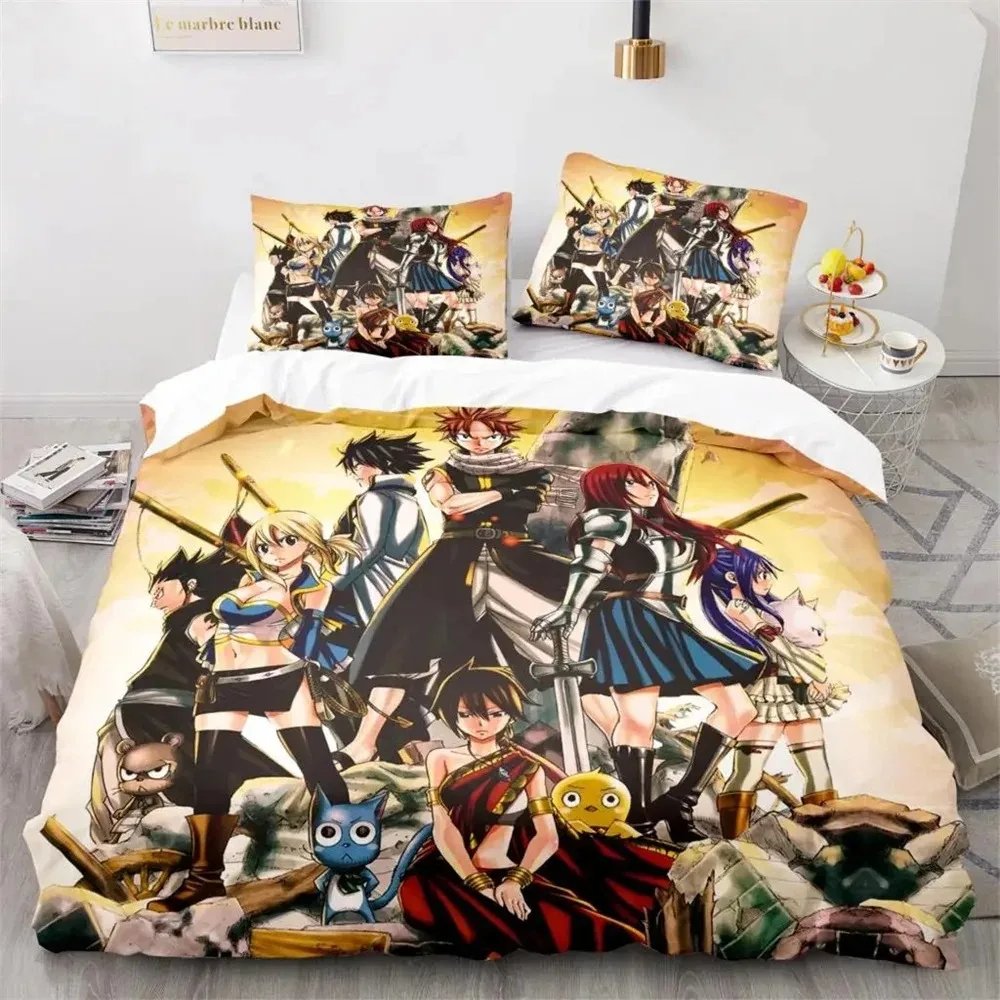 

3D Printed Natsu Fairy Tail, Animation, Double Room, King Size Bed, Down Duvet Cover, Pillowcase, Boys And Girls,