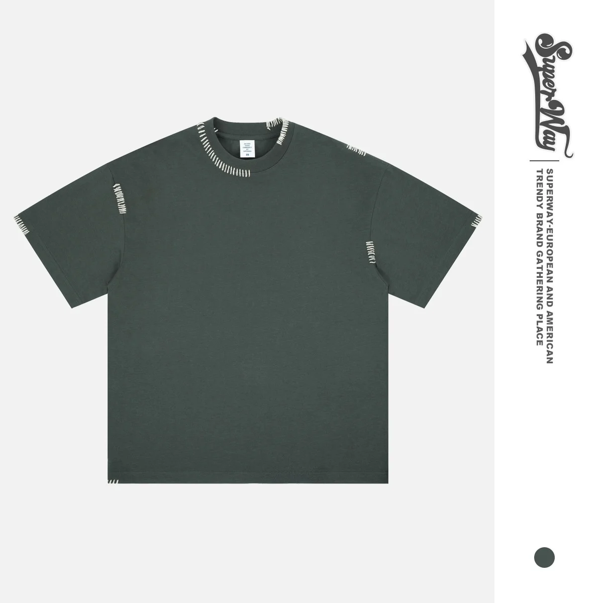 

Тяжелая свободная футболка ручной работы ort Sve, американский Sle, весна-лето, новая модная хлопковая футболка с животным принтом Ne