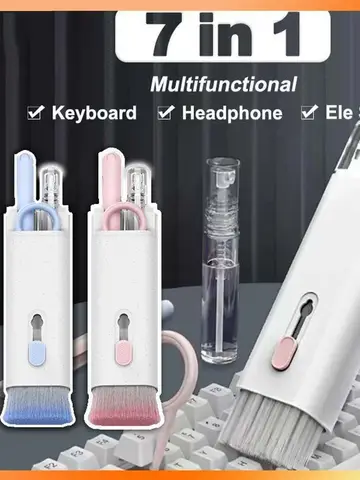 7-in-1 Computer Keyboard Cleaner Brush Kit Earphone Cleaning Pen For Headset Keyboard Cleaning Tools Cleaner Keycap Puller Kit