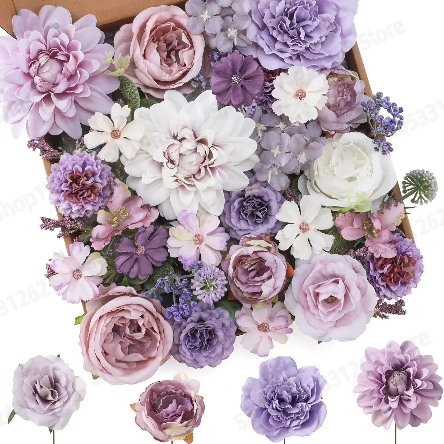 Flower Box DIY with Flower Pole Rose Box Hand Bouquet Home Decoration Supplies Fake Flower