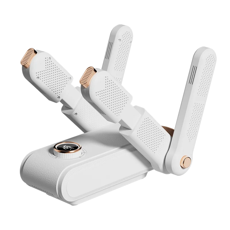 折りたたみ式4チューブシューズドライヤー、タイマー付きポータブルブーツドライヤー、ヒート付きブーツウォーマー-ドライヤー